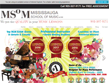 Tablet Screenshot of mississaugaschoolofmusic.ca